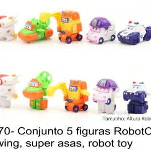 J 2270- Conjunto 5 figuras RobotCar, super wings, super asas, robot toy