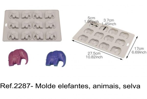 J 2287- Molde elefantes, animais, selva