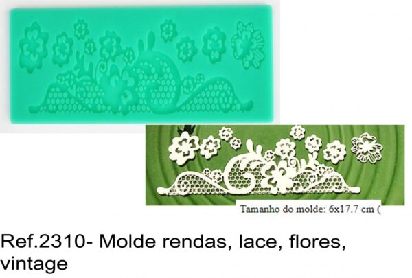 J 2310- Molde rendas, lace, flores, vintage rendas