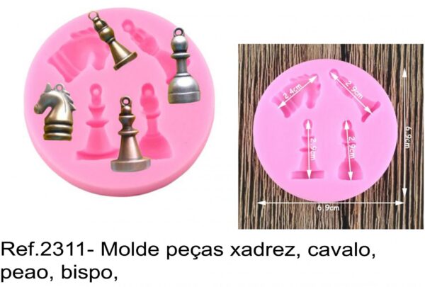 J 2311- Molde peças xadrez, cavalo, peao, bispo,