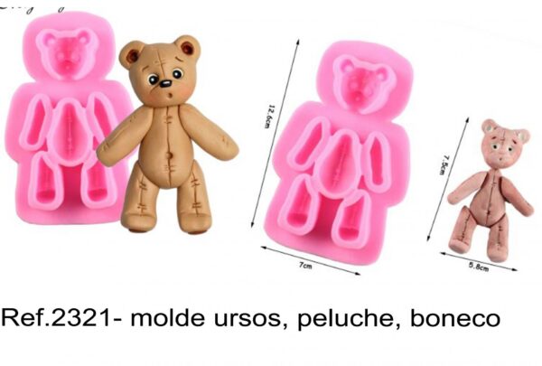 J 2321- molde ursos, peluche, boneco