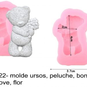 J 2322- molde ursos, peluche, boneco, amor, love, flor