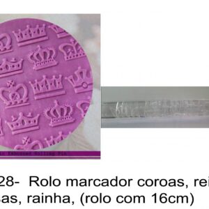 J 2328-  Rolo marcador coroas, rei, princesas, rainha, (rolo com 16cm)
