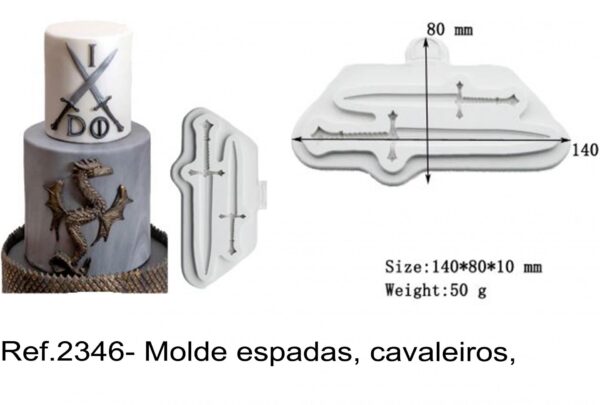 J 2346- Molde espadas, cavaleiros, armas