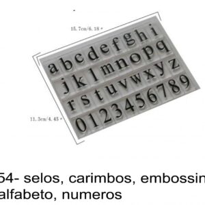 J 2354- selos, carimbos, embossing, letras, alfabeto, numeros