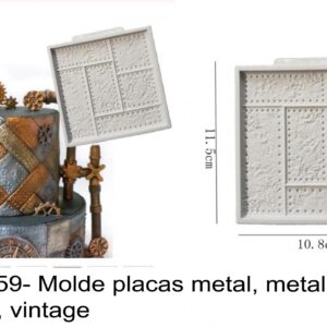 J 2359- Molde placas metal, metalicas, rebites, vintage