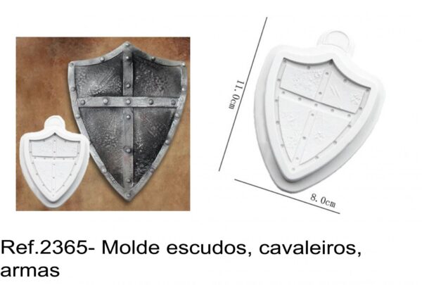 J 2365- Molde escudos, cavaleiros, armas