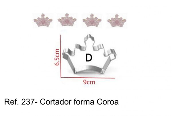 J 237-  Cortador forma Coroas  rei rainha  princesa principe