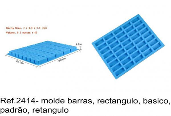 J 2414- molde barras, rectangulo, basico, padrão, retangulo