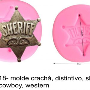 J 2418- molde crachá, distintivo, sheriff, xerife, cowboy, western, estrela