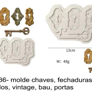 J 2436- molde chaves, fechaduras, cadeados, vintage, bau, portas