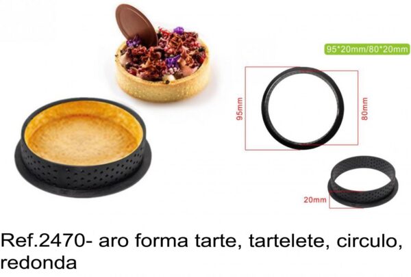 J 2470- aro forma tarte, tartelete, circulo, redonda