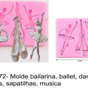 J 2472- Molde bailarina, ballet, dança, sapatos, sapatilhas, musica