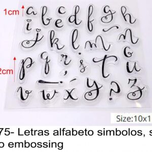 J 2475- Letras alfabeto simbolos, selos, carimbo embossing