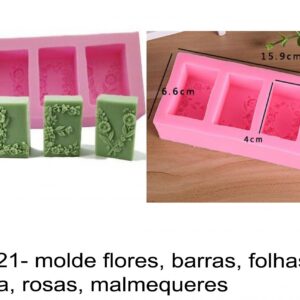 J 2521- molde flores, barras, folhas, grinalda, rosas, malmequeres cubos quadrado