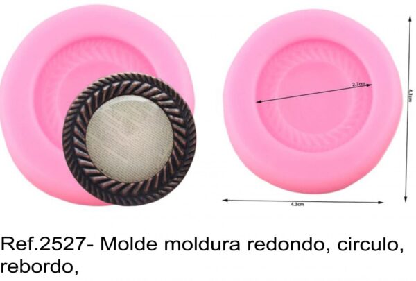 J 2527- Molde moldura redondo, circulo, rebordo,