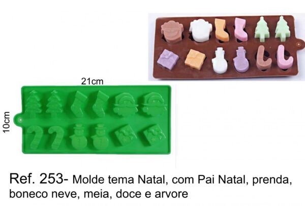 J 253- Molde Natal(Pai Natal, Prenda, Arvore Natal , Meia, doce, Boneco Neve)