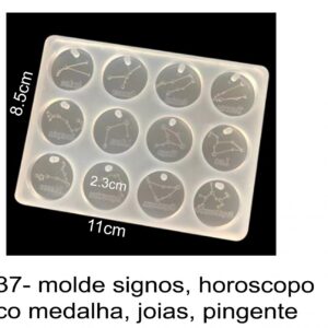 J 2537- molde signos, horoscopo zoodiaco medalha, joias, pingente pendente cristais cristal