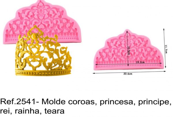J 2541- Molde coroas, princesa, principe, rei, rainha, teara