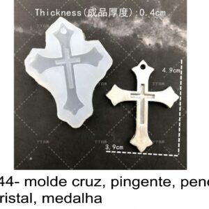 J 2544- molde cruz, pingente, pendente, joias, cristal, medalha
