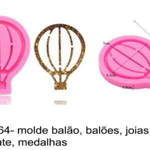 J 2564- molde balão, balões, joias, pendente, medalhas