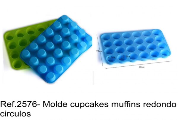 J 2576- Molde 24 cupcakes muffins redondo circulos