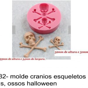J 2582- molde cranios esqueletos piratas caveiras, ossos halloween