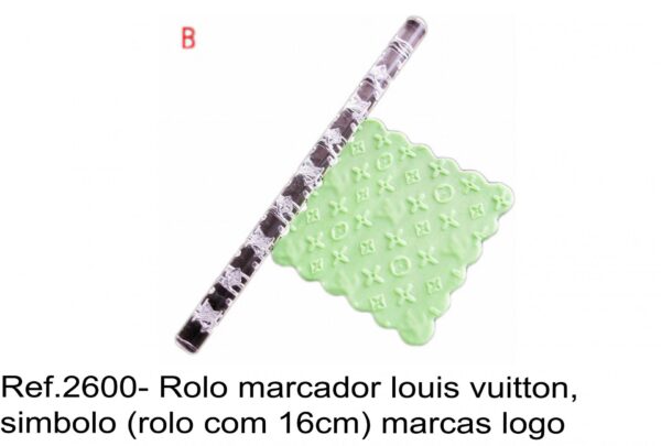 J 2600- Rolo marcador louis vuitton, simbolo (rolo com 16cm) marcas logo simbolo  mala senhora roupa perfumes  vuiton