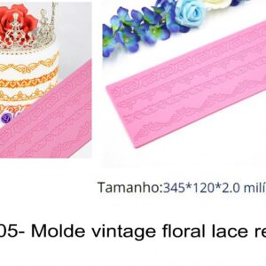J 2605- Molde vintage floral lace rendas
