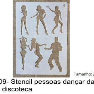 J 2609- Stencil pessoas dançar dança musica discoteca