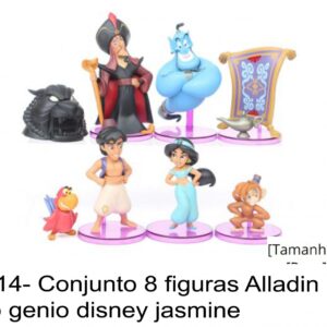 J 2614- Conjunto 8 figuras Alladin aladino genio disney jasmine
