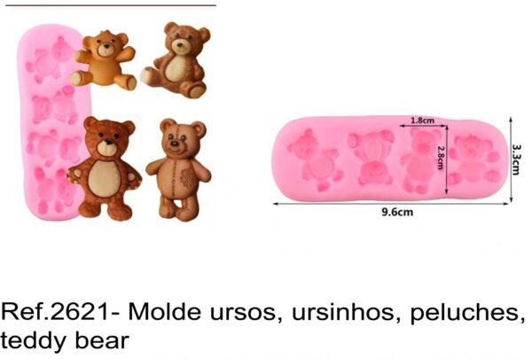 J 2621- Molde ursos, ursinhos, peluches, teddy bear