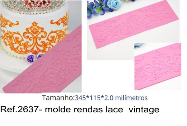 J 2637- molde rendas lace  vintage