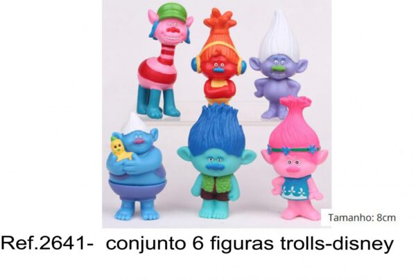 J 2641-  conjunto 6 figuras trolls-disney
