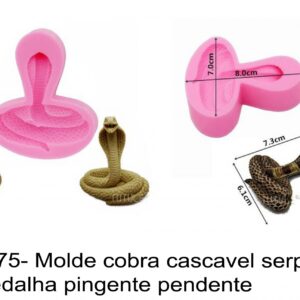 J 2675- Molde cobra cascavel serpente joia medalha pingente pendente