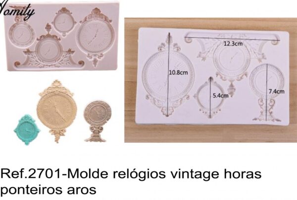J 2701-Molde relógios vintage horas ponteiros aros