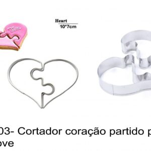 J 2703- Cortador coração partido puzzle amor love