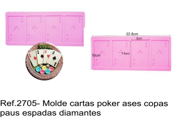 J 2705- Molde cartas poker ases copas paus espadas diamantes
