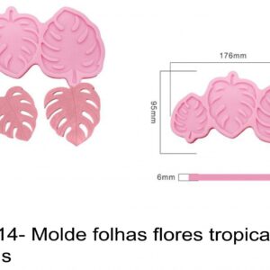 J 2714- Molde folhas flores tropical tropicais