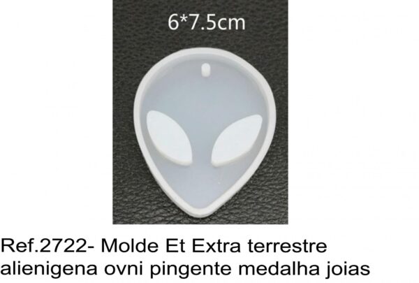 J 2722- Molde Et Extra terrestre alienigena ovni pingente medalha joias cristais pendente