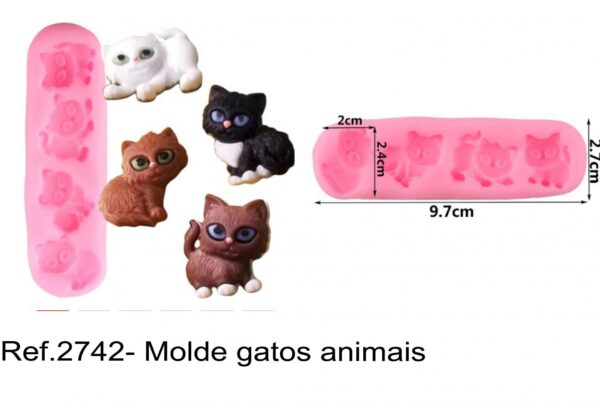 J 2742- Molde gatos animais