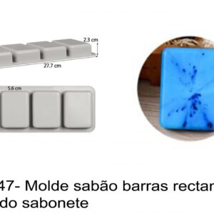J 2747- Molde sabão barras rectangulo quadrado sabonete