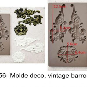 J 2756- Molde deco, vintage barroco aros