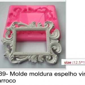 J 2789- Molde moldura espelho vintage aros barroco