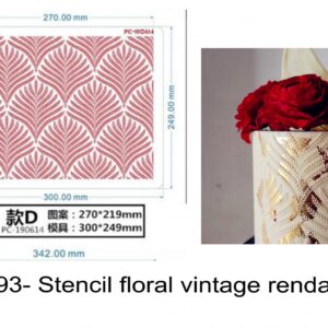 J 2793- Stencil floral vintage renda lace