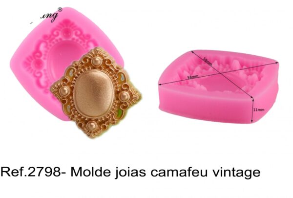 J 2798- Molde joias camafeu vintage broche
