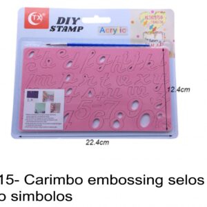 J 2815- Carimbo embossing selos letras alfabeto simbolos