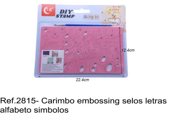 J 2815- Carimbo embossing selos letras alfabeto simbolos