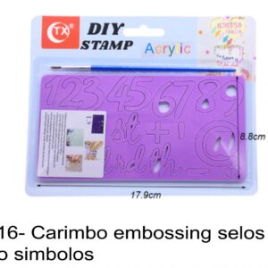 J 2816- Carimbo embossing selos letras alfabeto simbolos