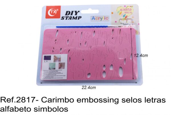 J 2817- Carimbo embossing selos letras alfabeto simbolos